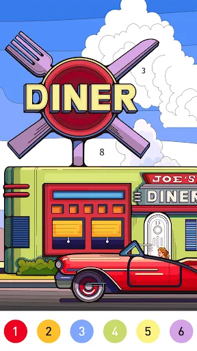 Gameplay screenshot 1 from Nostalgia Color by number game - Board game